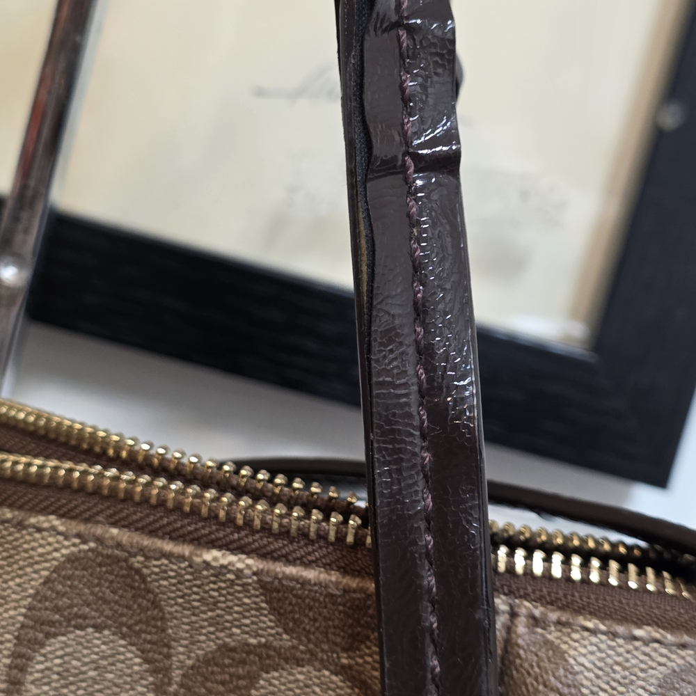 Coach Tan and Brown Signature Tote - Picture 4 of 8